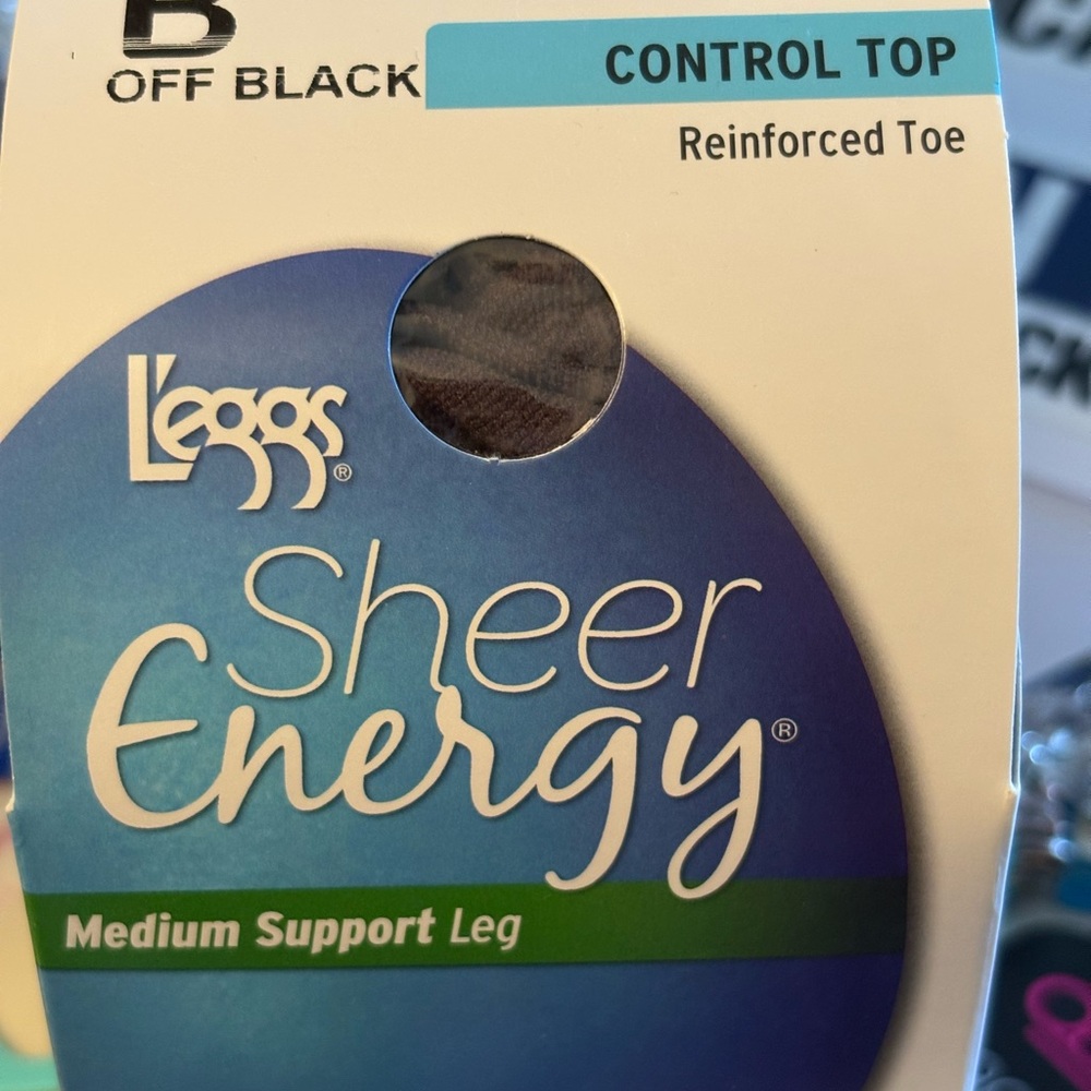L'eggs Sheer Energy Control Top Hosiery - Off Black